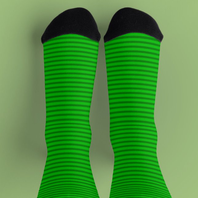 Green on Green Striped Crew Socks (Creator Uploaded)