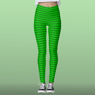 Green on Green Stripes -- St. Patrick's Day Leggings