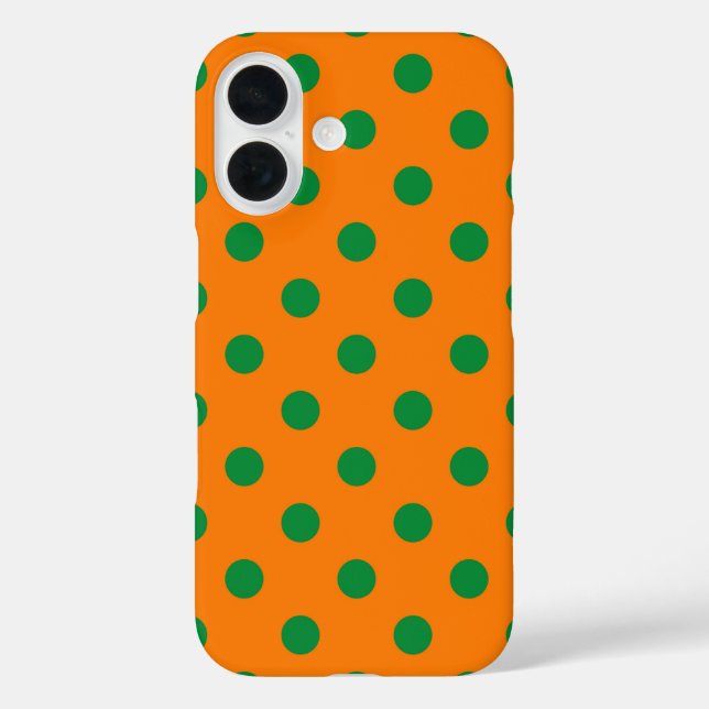 Green On Orange Polka Dots Pattern Design  Case-Mate iPhone Case (Back)