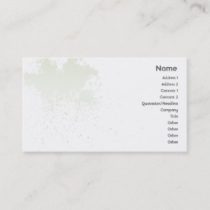 Green On White Splatter - Business Card