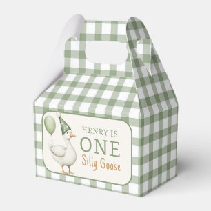 Green One Silly Goose Balloon Birthday Favour Box
