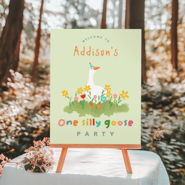 Green One Silly Goose First Birthday Welcome Sign (Creator Uploaded)