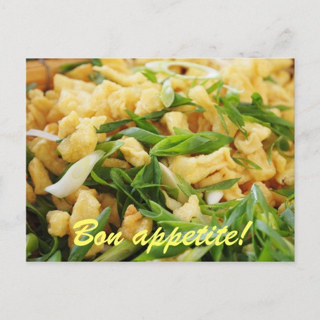 green onion and rice chips postcard (Front)