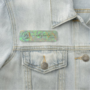 Green Opal Business Logo Name Tag