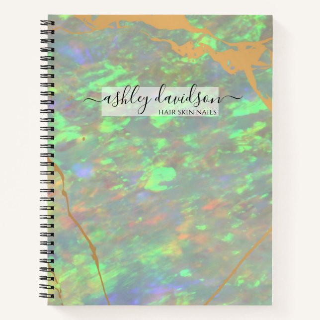 Green Opal Modern Glam Notebook (Front)