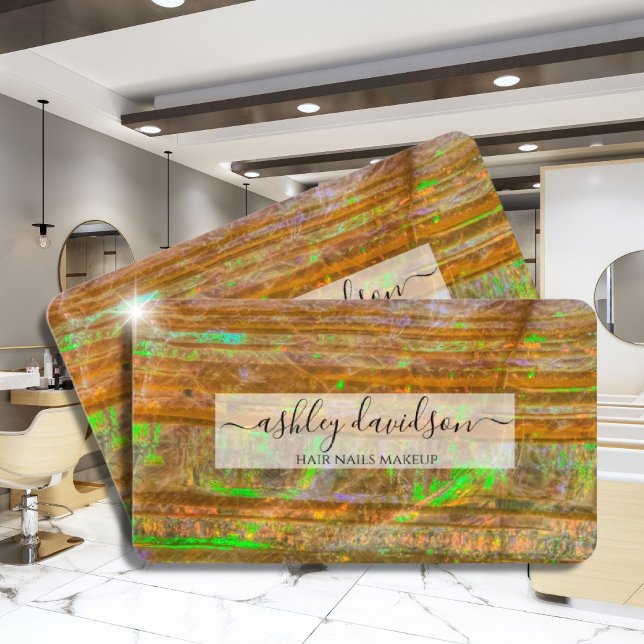 Green Opal Rock layers Business Cards (Creator Uploaded)