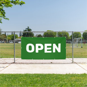 Green OPEN Banner