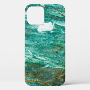 Green or Emerald Marble texture background iPhone 12 Case
