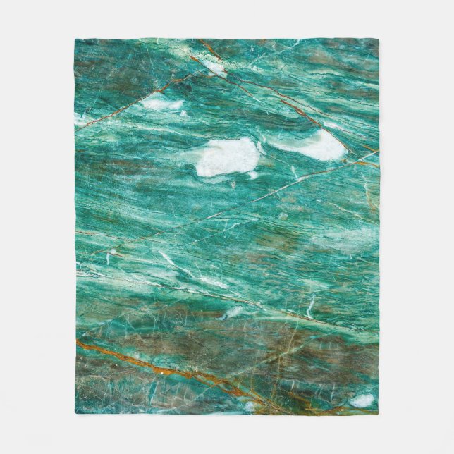 Green or Emerald Marble texture background Fleece Blanket (Front)
