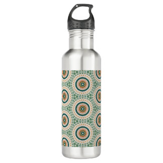Green Orange And Blue Boho Chic Circle Pattern 710 Ml Water Bottle