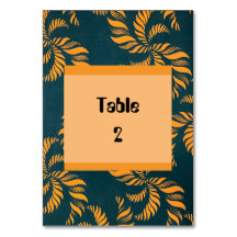 Green & Orange Ankara Table Number 