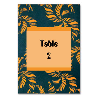 Green & Orange Ankara Table Number 