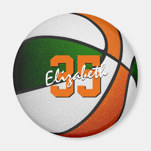 green orange basketball party favours under 10 magnet