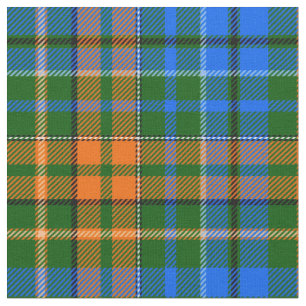 Green Orange Blue Plaid Tartan Design Fabric