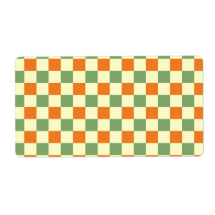 Green Orange Brown Chequered Gingham Pattern