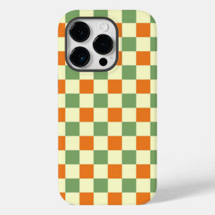 Green Orange Brown Chequered Gingham Pattern Case-Mate iPhone 14 Pro Case