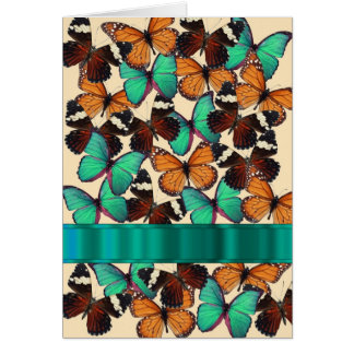 Green & orange butterflies