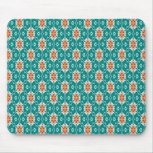 Green & Orange Geometrical Pattern Mousepad