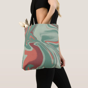 Green orange graphic design tote bag