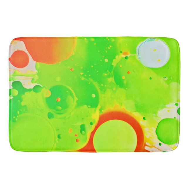 Green & Orange Hues Bath Mat (Front)
