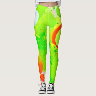Green & Orange Hues Leggings