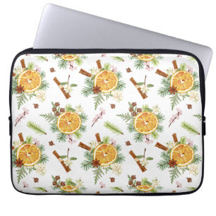 Green Orange Joyful Christmas Holiday Gift Laptop Sleeve