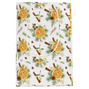 Green Orange Joyful Christmas Holiday Gift Medium Gift Bag