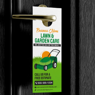 Green & Orange Lawn & Garden Care Mower Mulching Door Hanger