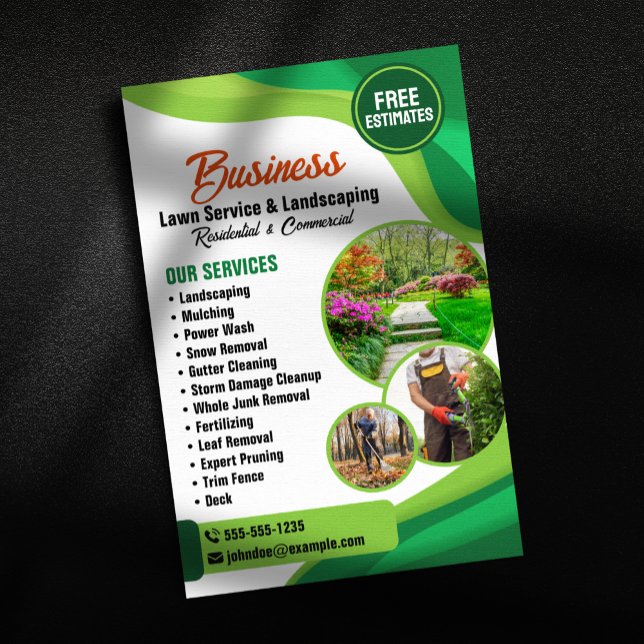 Green & Orange Lawncare Landscaping & Lawn Service Flyer (Creator Uploaded)