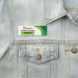 Green & Orange Lawncare Landscaping & Lawn Service Name Tag