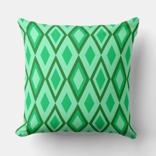 GREEN & ORANGE MARDI GRAS DIAMOND PATTERNS CUSHION