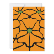 Green & Orange Modern Abstract Floral