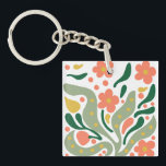 Green & Orange Modern Abstract Floral Key Ring<br><div class="desc">Green & Orange Modern Abstract Floral is a stylish and eye-catching design featuring fresh green tones combined with vibrant orange floral elements. The modern abstract style creates a unique artistic look that feels both elegant and contemporary. Perfect for adding a touch of creativity and nature-inspired beauty to everyday products, home...</div>