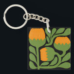 Green & Orange Modern Abstract Floral Key Ring<br><div class="desc">Green & Orange Modern Abstract Floral is a stylish and eye-catching design featuring fresh green tones combined with vibrant orange floral elements. The modern abstract style creates a unique artistic look that feels both elegant and contemporary. Perfect for adding a touch of creativity and nature-inspired beauty to everyday products, home...</div>