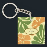 Green & Orange Modern Abstract Floral Key Ring<br><div class="desc">Green & Orange Modern Abstract Floral is a stylish and eye-catching design featuring fresh green tones combined with vibrant orange floral elements. The modern abstract style creates a unique artistic look that feels both elegant and contemporary. Perfect for adding a touch of creativity and nature-inspired beauty to everyday products, home...</div>