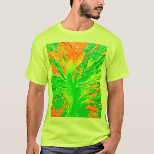 Green & Orange Paint Burst T-Shirt