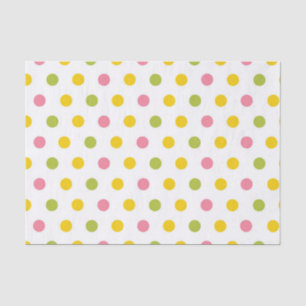 GREEN ORANGE PINK YELLOW POLKA DOTS TISSUE PAPER