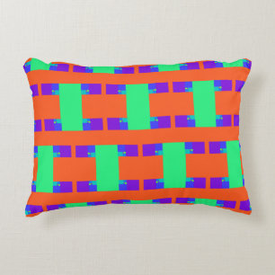 green orange purple abstract art pattern decorative cushion