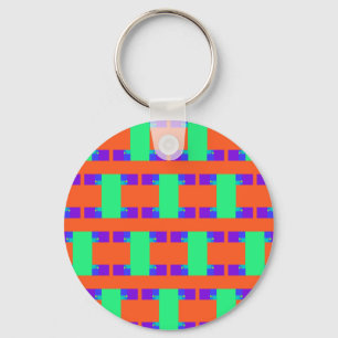 green orange purple abstract art pattern   key ring