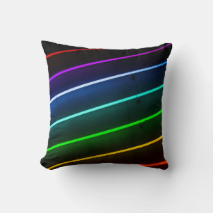 GREEN, ORANGE, RED, BLUE, AND PURPLE STRIPED LIGHT CUSHION