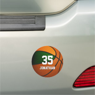 green orange sports team colours spirit basketball car magnet