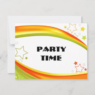 Green & Orange Stars Invitation