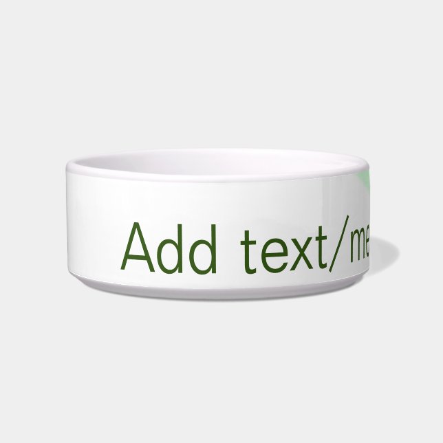 Green orange stripes add name text message simple  bowl (Front)