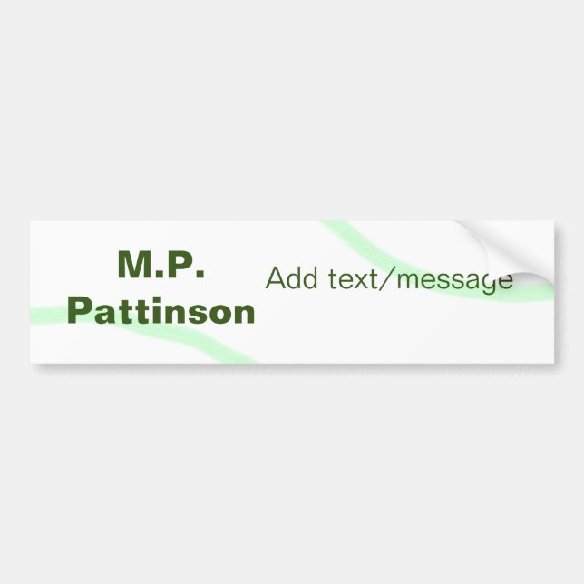 Green orange stripes add name text message simple  bumper sticker (Front)