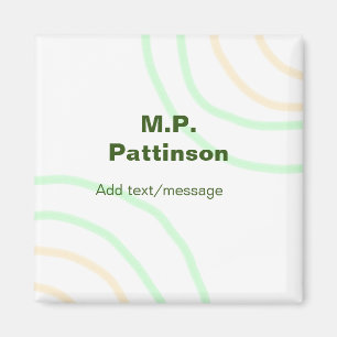 Green orange stripes add name text message simple magnet