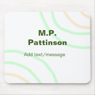 Green orange stripes add name text message simple  mouse pad