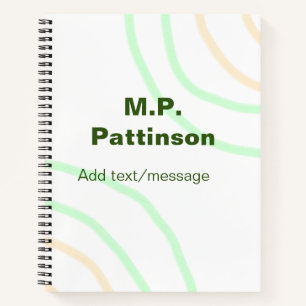 Green orange stripes add name text message simple  notebook