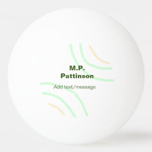 Green orange stripes add name text message simple ping pong ball