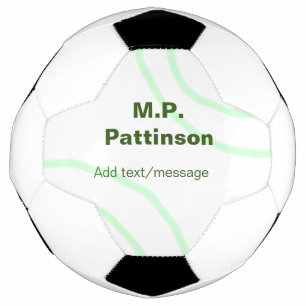 Green orange stripes add name text message simple soccer ball