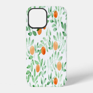 Green Orange Tangerine Provence Watercolor iPhone 12 Case